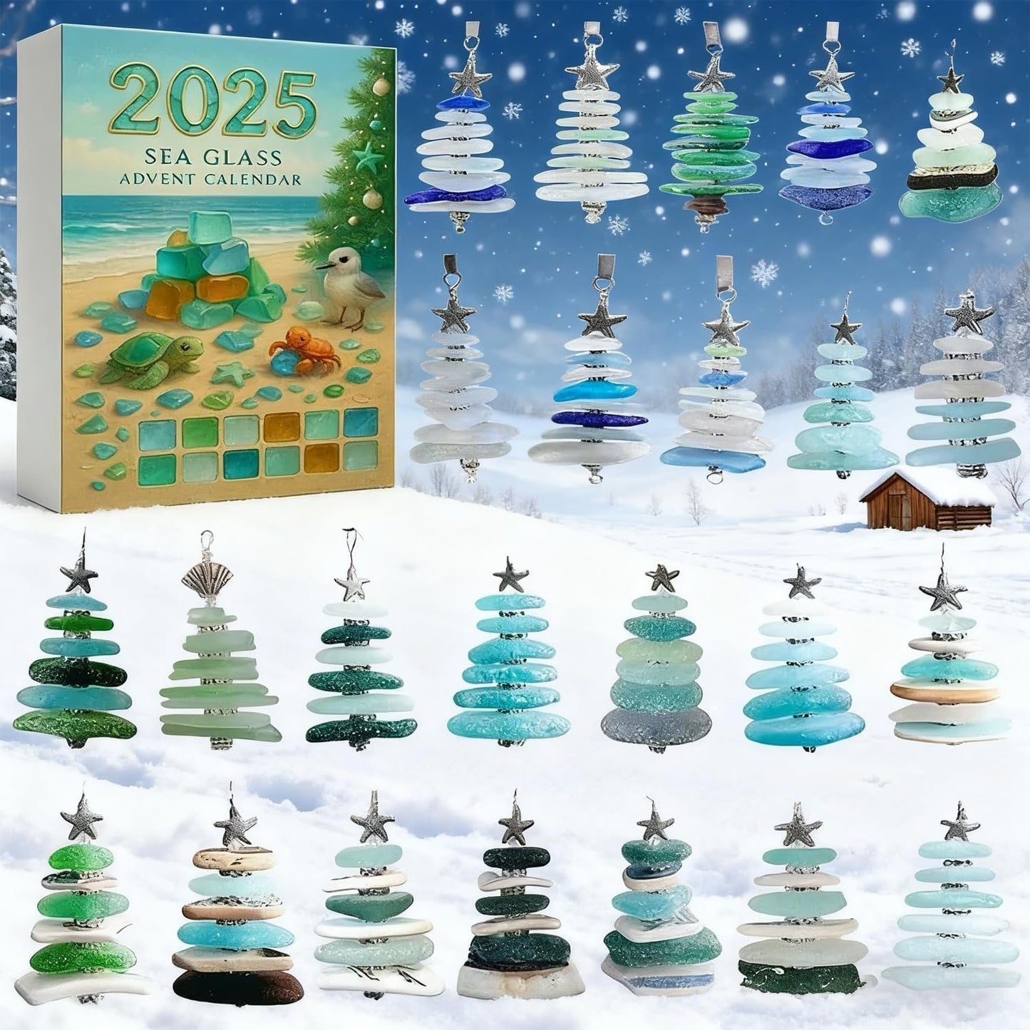 🌊Sea Glass Christmas Tree Advent Calendar | A surprise behind each door😲🎁