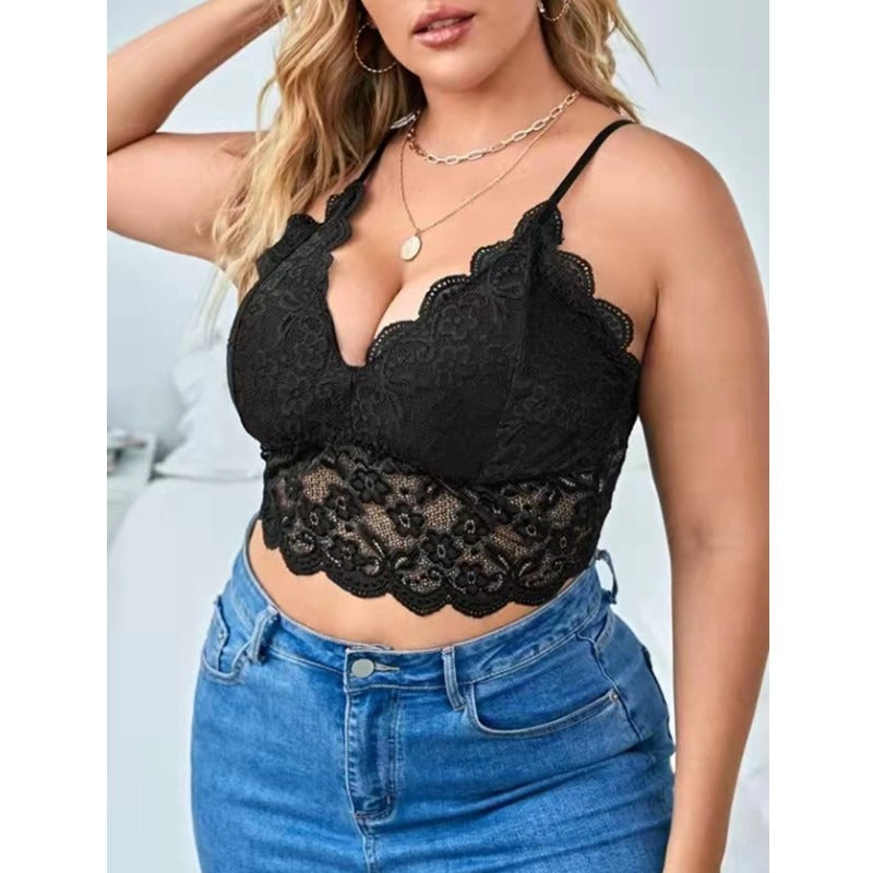 Lace Top Plus Size TANK TOP T-SHIRT