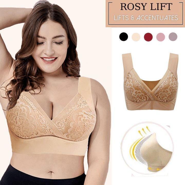 PLUS SIZE COMFORT EXTRA ELASTIC WIRELESS SUPPORT LACE BRA