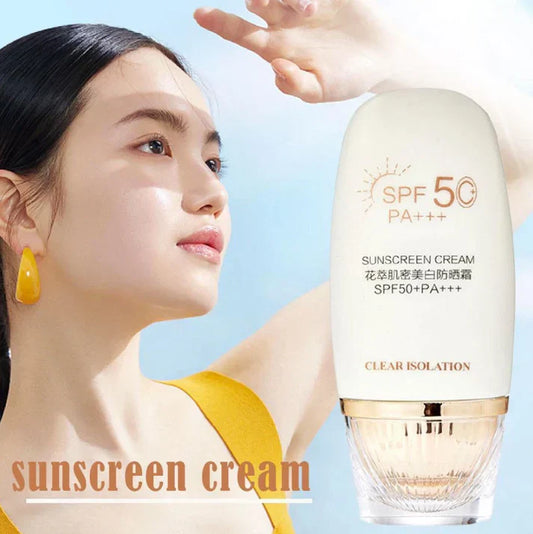 Flower Extract Skin Brightening Sunscreen Cream SPF50+