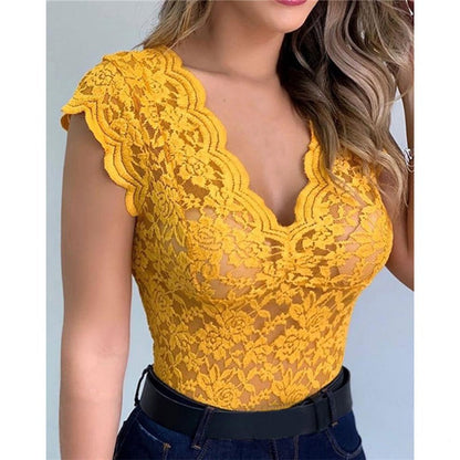 Lace Top Plus Size TANK TOP T-SHIRT