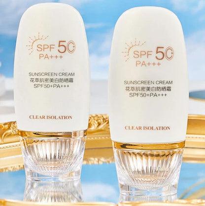 Flower Extract Skin Brightening Sunscreen Cream SPF50+