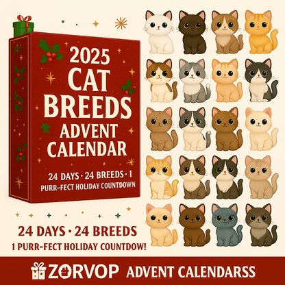🔥Last Day Offer🔥 2025 Cat Breeds Advent Calendar