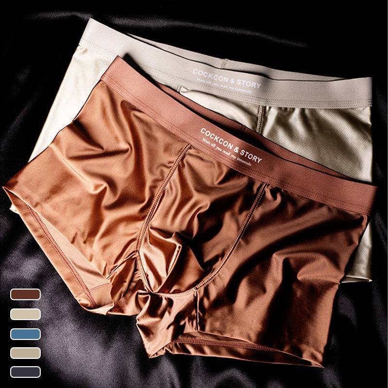 HOT SALE FOR 3 PCS MENS BRIEFS SATIN ICE SILK