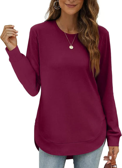 ⏰Hot Sale-Women's Sweatshirt Crewneck Curved Hem