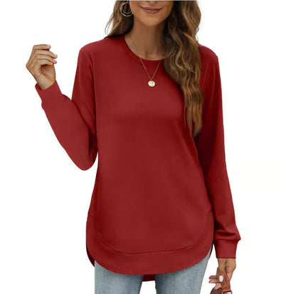 ⏰Hot Sale-Women's Sweatshirt Crewneck Curved Hem