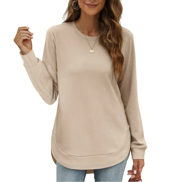 ⏰Hot Sale-Women's Sweatshirt Crewneck Curved Hem