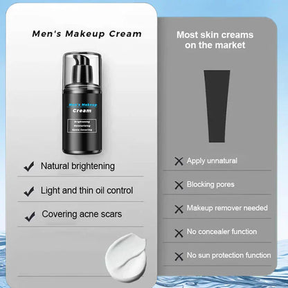 MENS MAKEUP CREAM FOR BRIGHTENING MOISTURIZING SPOTS COVERING