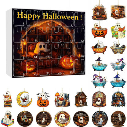 🌲 Halloween Gift--Halloween Advent Calendar with Ghost Ornaments-24 Days of Festive Fun!