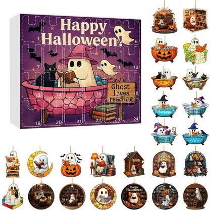 🌲 Halloween Gift--Halloween Advent Calendar with Ghost Ornaments-24 Days of Festive Fun!