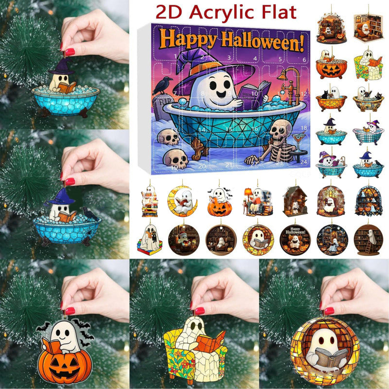 🌲 Halloween Gift--Halloween Advent Calendar with Ghost Ornaments-24 Days of Festive Fun!