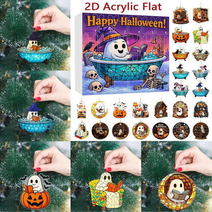 🌲 Halloween Gift--Halloween Advent Calendar with Ghost Ornaments-24 Days of Festive Fun!