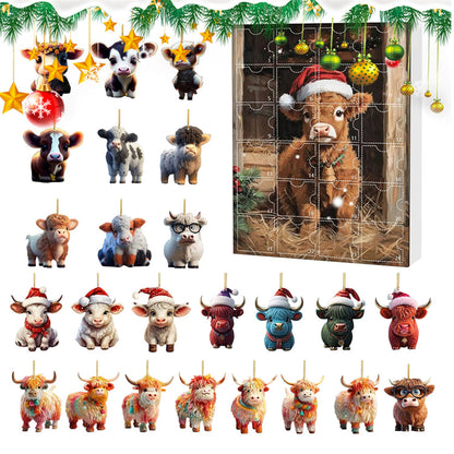 Christmas Cow Advent Calendar 2025 – 24 Days of Festive Fun with Adorable Cow Ornaments 🐄🎄