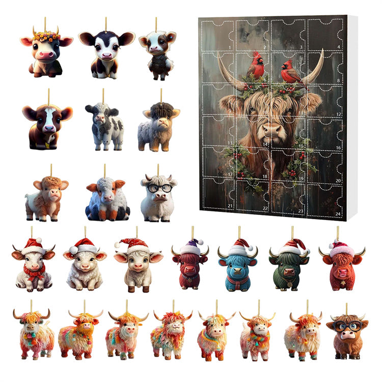 Christmas Cow Advent Calendar 2025 – 24 Days of Festive Fun with Adorable Cow Ornaments 🐄🎄