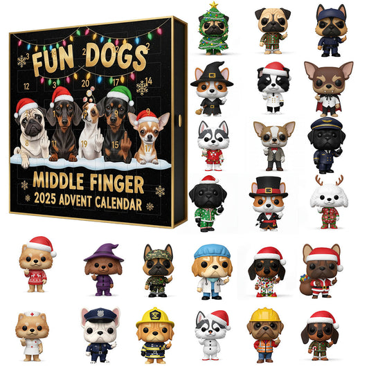 🌲Christmas Gift--Fun Dogs Middle Finger 2025 Advent Calendar 🎄🐶
