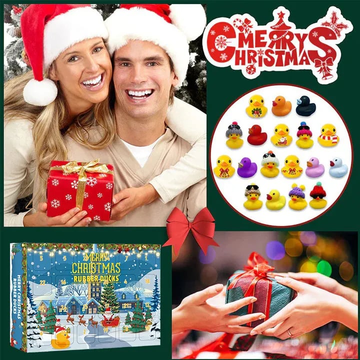 🎄24 PCS COUNTDOWN CHRISTMAS RUBBER DUCKS ADVENT CALENDAR🎅