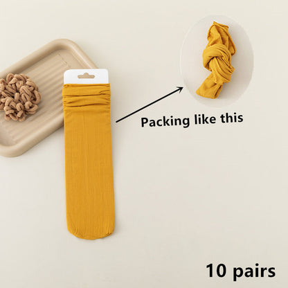 Thin Loose Socks Pile Socks Solid Colors Ice