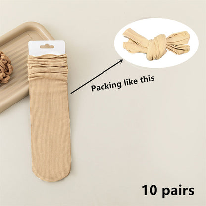 Thin Loose Socks Pile Socks Solid Colors Ice