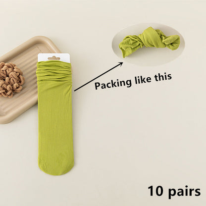 Thin Loose Socks Pile Socks Solid Colors Ice